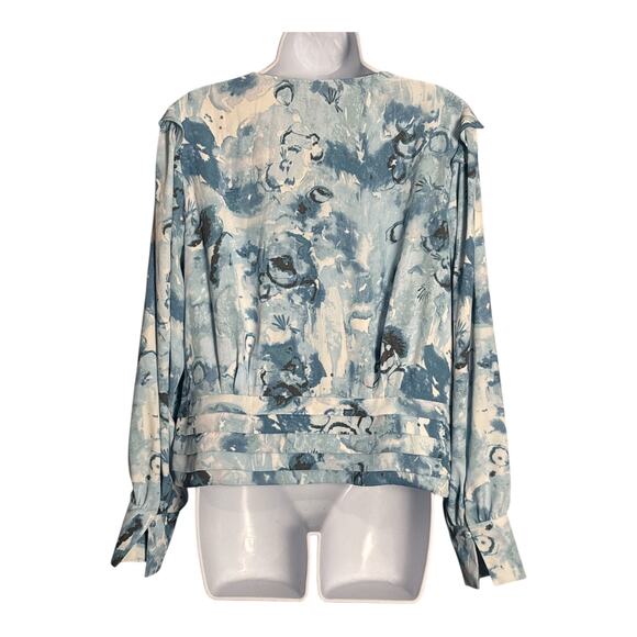 NWT WHBM Breathless Glass Blouse Ruffle
Pleated Waist V-Neck Size 12 - Picture 4 of 6